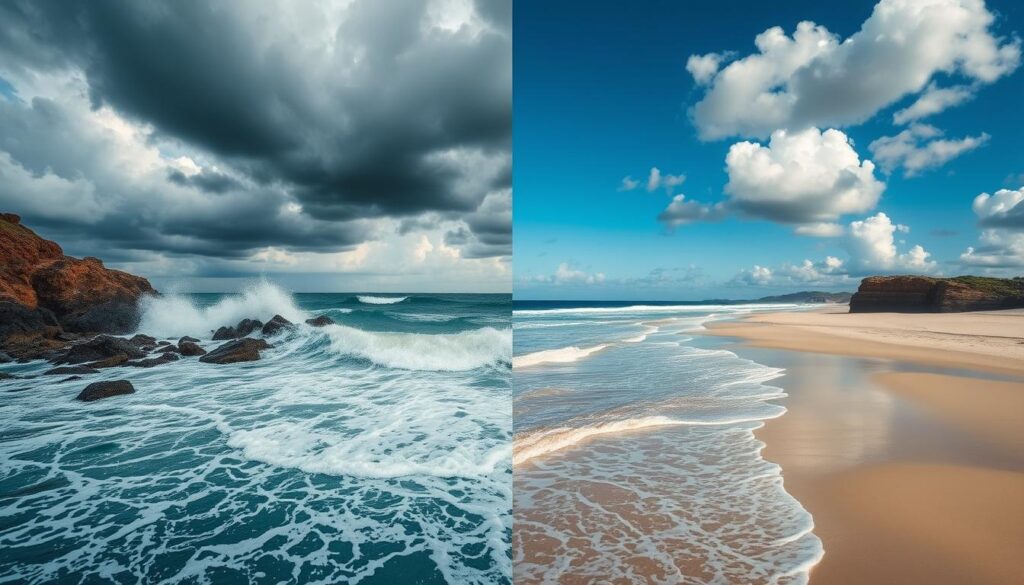 perbandingan pantai berbahaya dan pantai aman