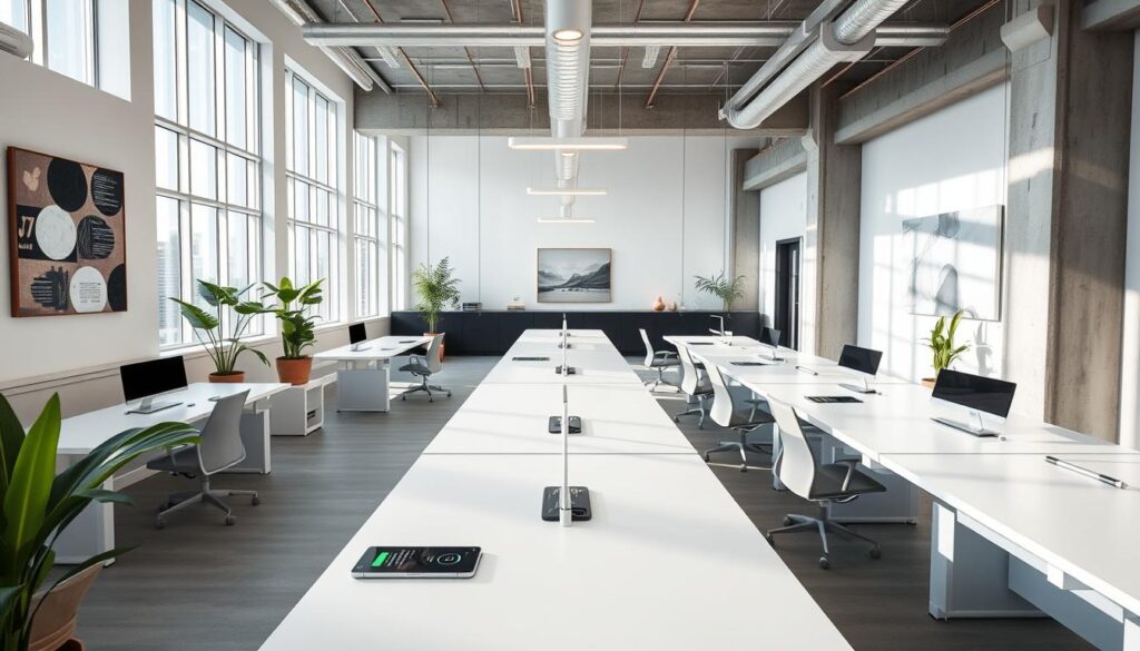 desain kantor modern dengan teknologi smart office